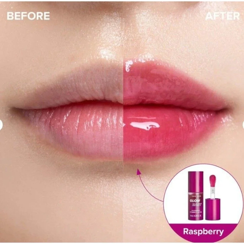 I Dew Care Glow Easy Raspberry Vitamin C Lip Oil Tinted Gloss NIB